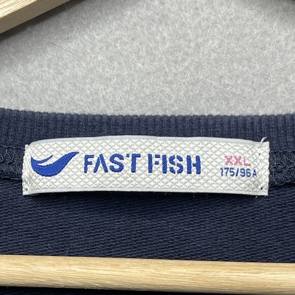 Fast Fish Striped Long-Sleeve Shirt Pullover With Cartoon Detail XXL - Picture 3 of 6